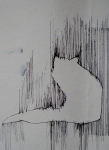 blackstaff mills pen on wall paper fox silhoutte in loom