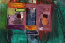 oil on linen, expressionist, colours, cubby house, treehouse, children, childhood, stories, painting,